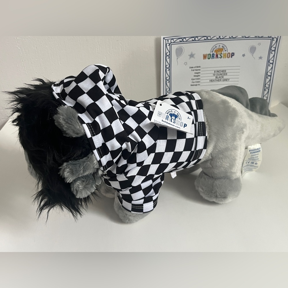 NEW Emo Axolotl Stuffed Animal Check Hoodie Gift Set build a bear BAB - Picture 3 of 15